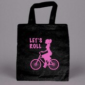 PRINTED 6 oz. Cotton Tote - BLACK.